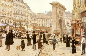 Le Boulevard St Denis París escenas Jean Beraud Pinturas al óleo